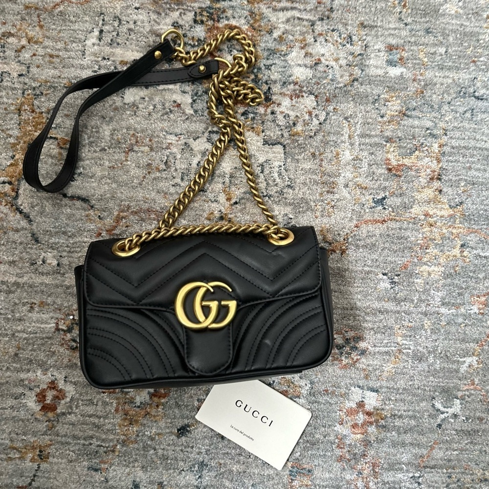 🎸GUCCI🎸🔥NWOT🔥Authentic Marmont Mini Matelassé Shoulder Bag - Picture 6 of 16